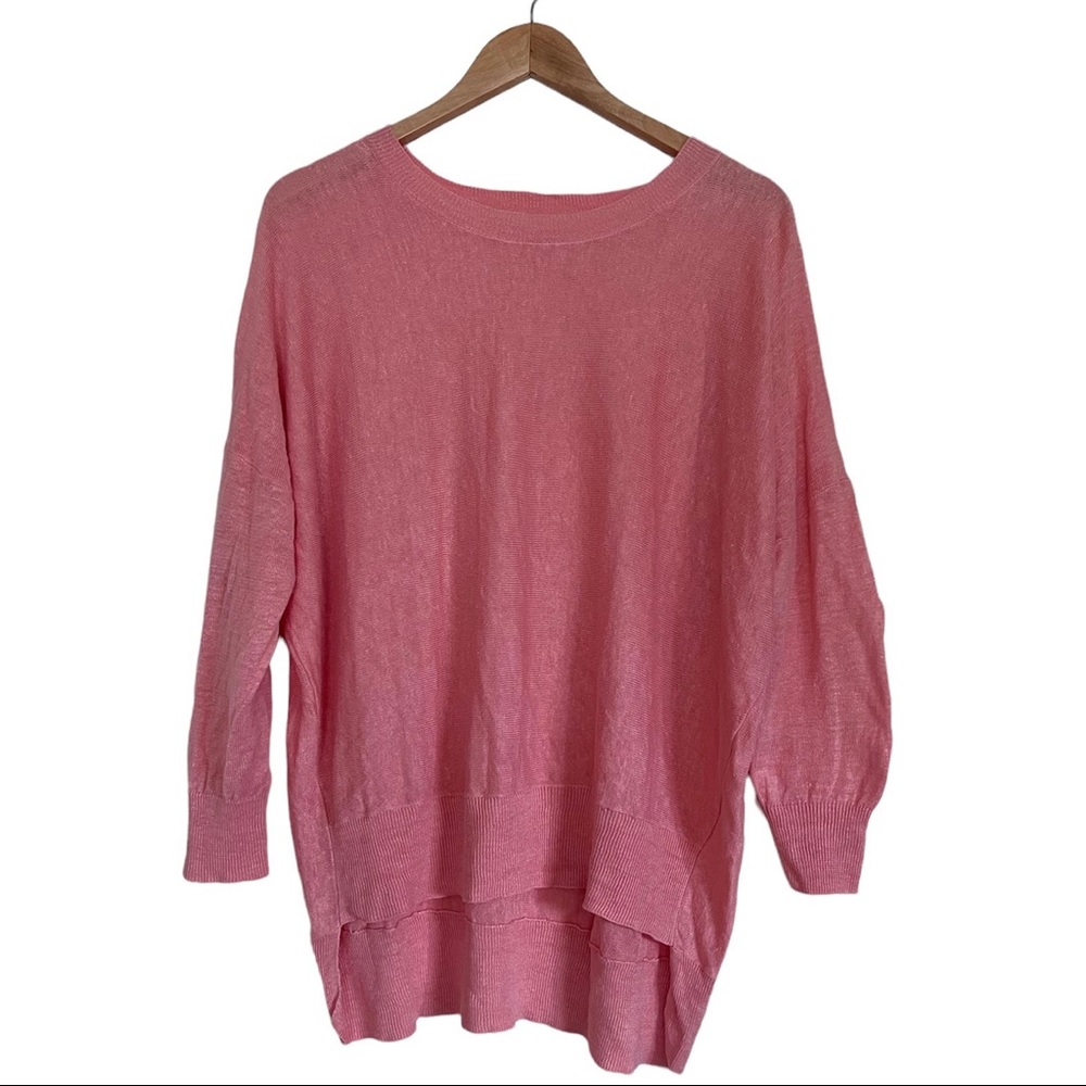 Eileen Fisher 100% linen pink sweater size medium